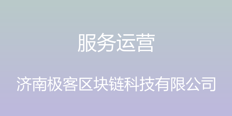 服务运营 - 济南极客区块链科技有限公司